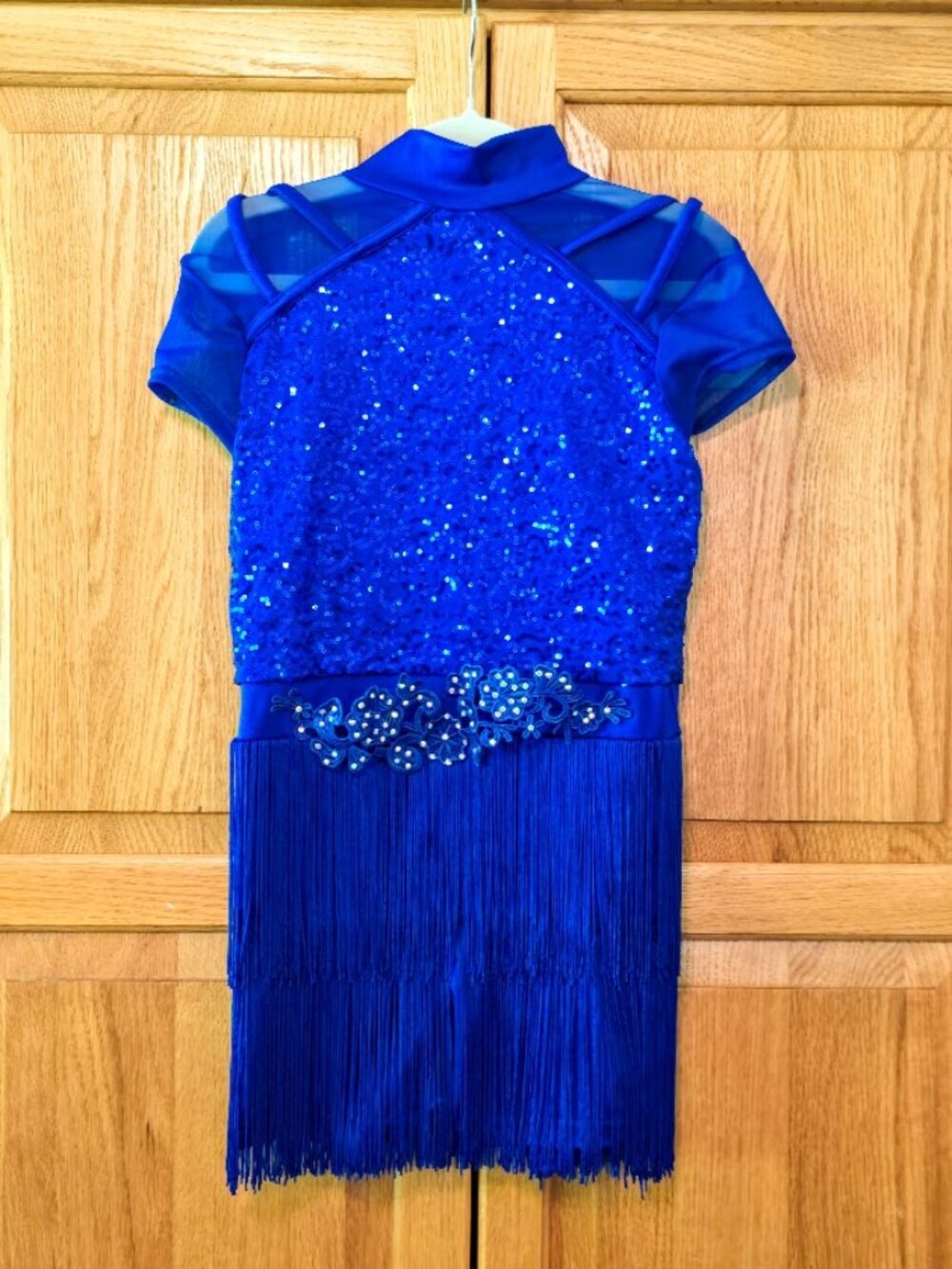 Weissman 18278 Talk Talk Cobalt Blue Sequin Fringe Dance Costume LC